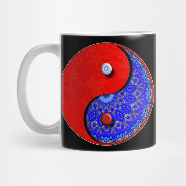 Blue And Gold And RedYing Yang Symbol by crunchysqueak